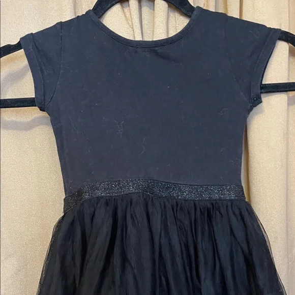 The Children's Place Black 'Lil' Queen' Tulle Dress Ruffled Layered Design - Picture 9 of 10
